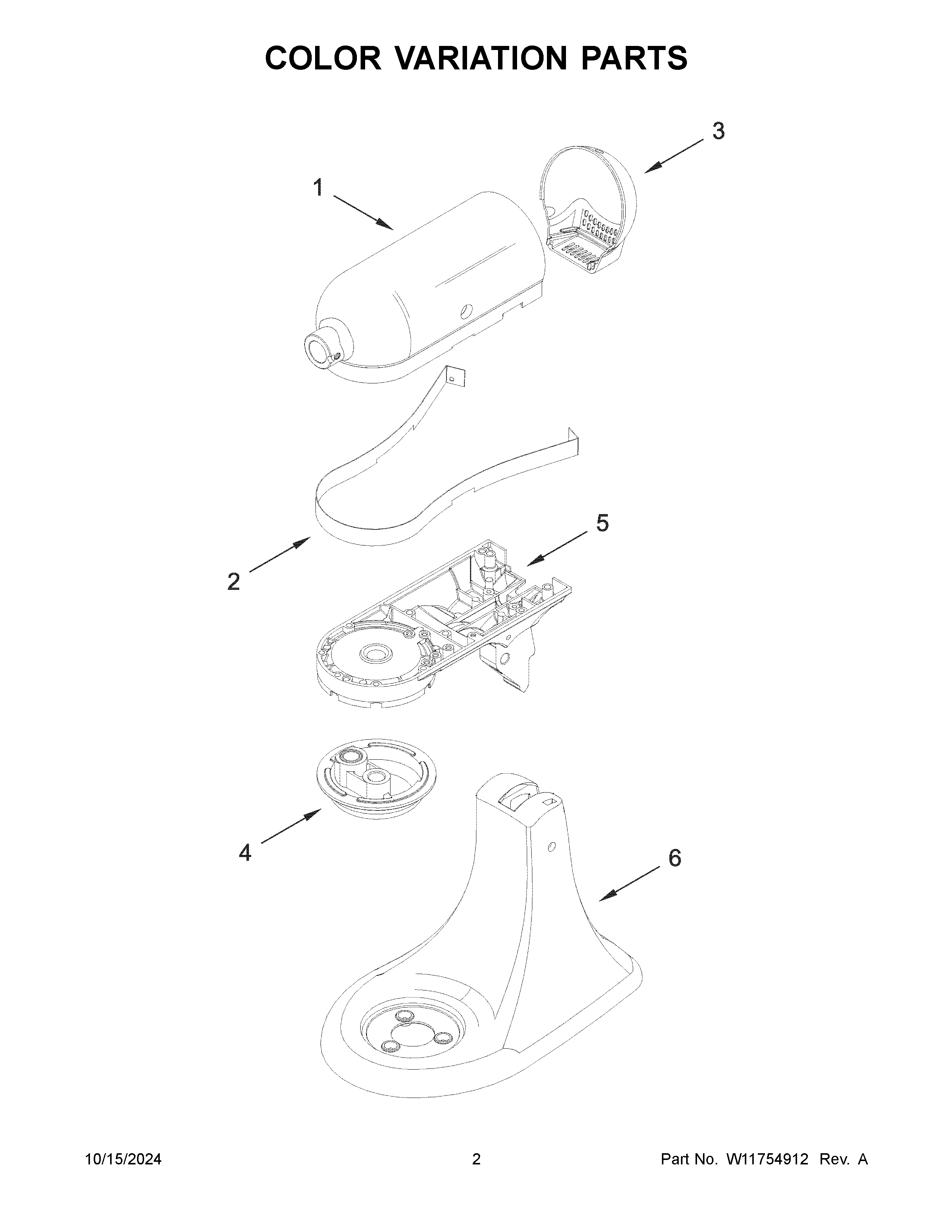 Color variation parts