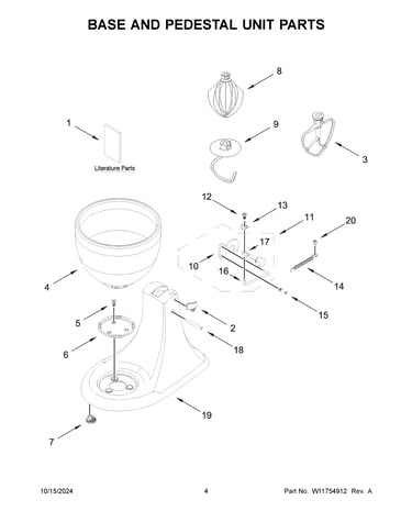 Base and pedestal unit parts