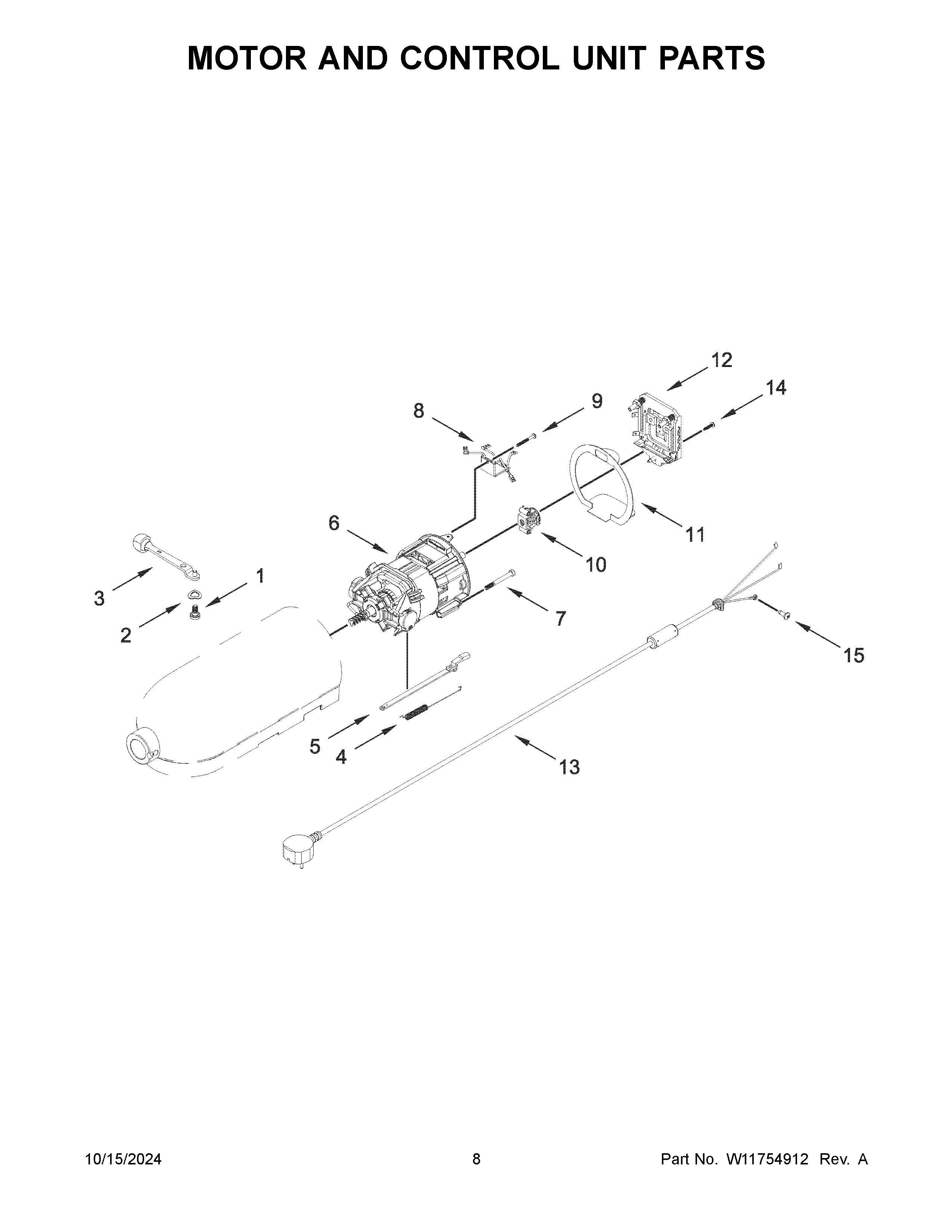Motor and control unit parts