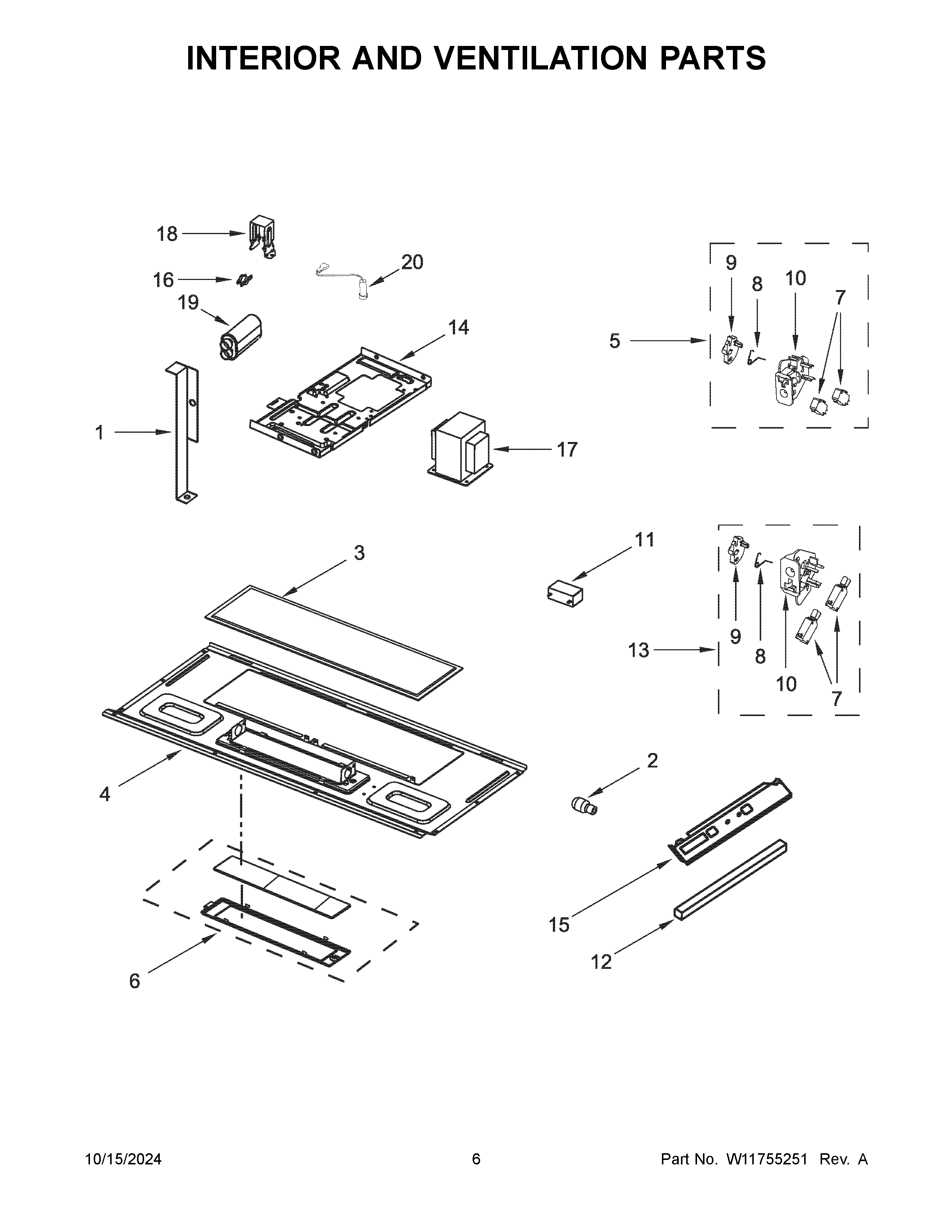 Interior and ventilation parts