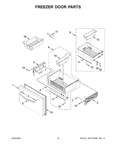 Freezer door parts