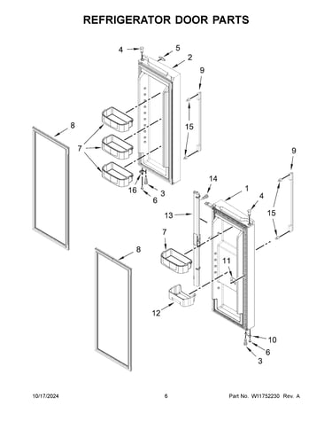 Refrigerator door parts