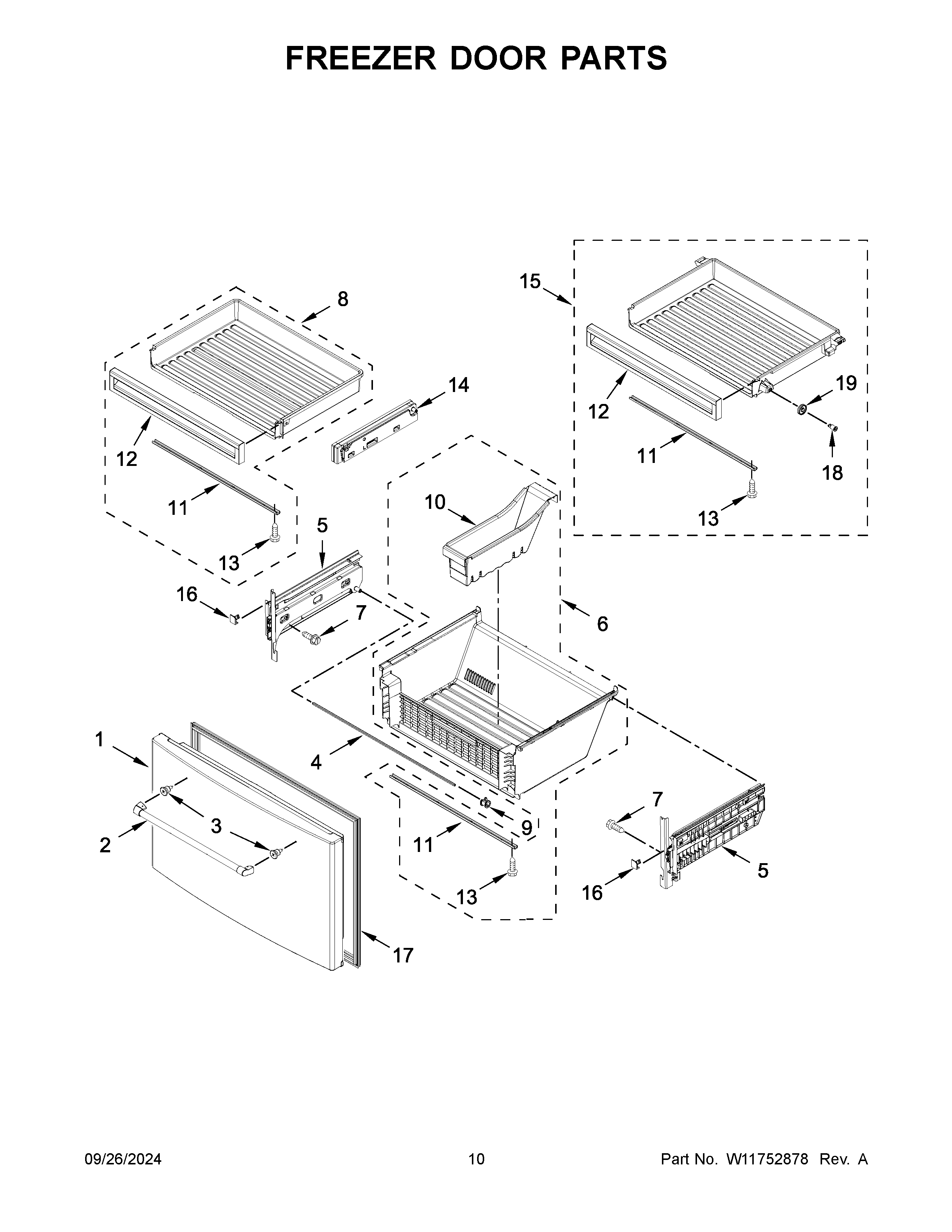 Freezer door parts