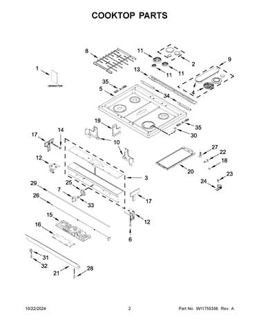 Cooktop parts