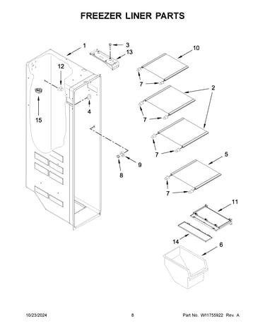 Freezer liner parts