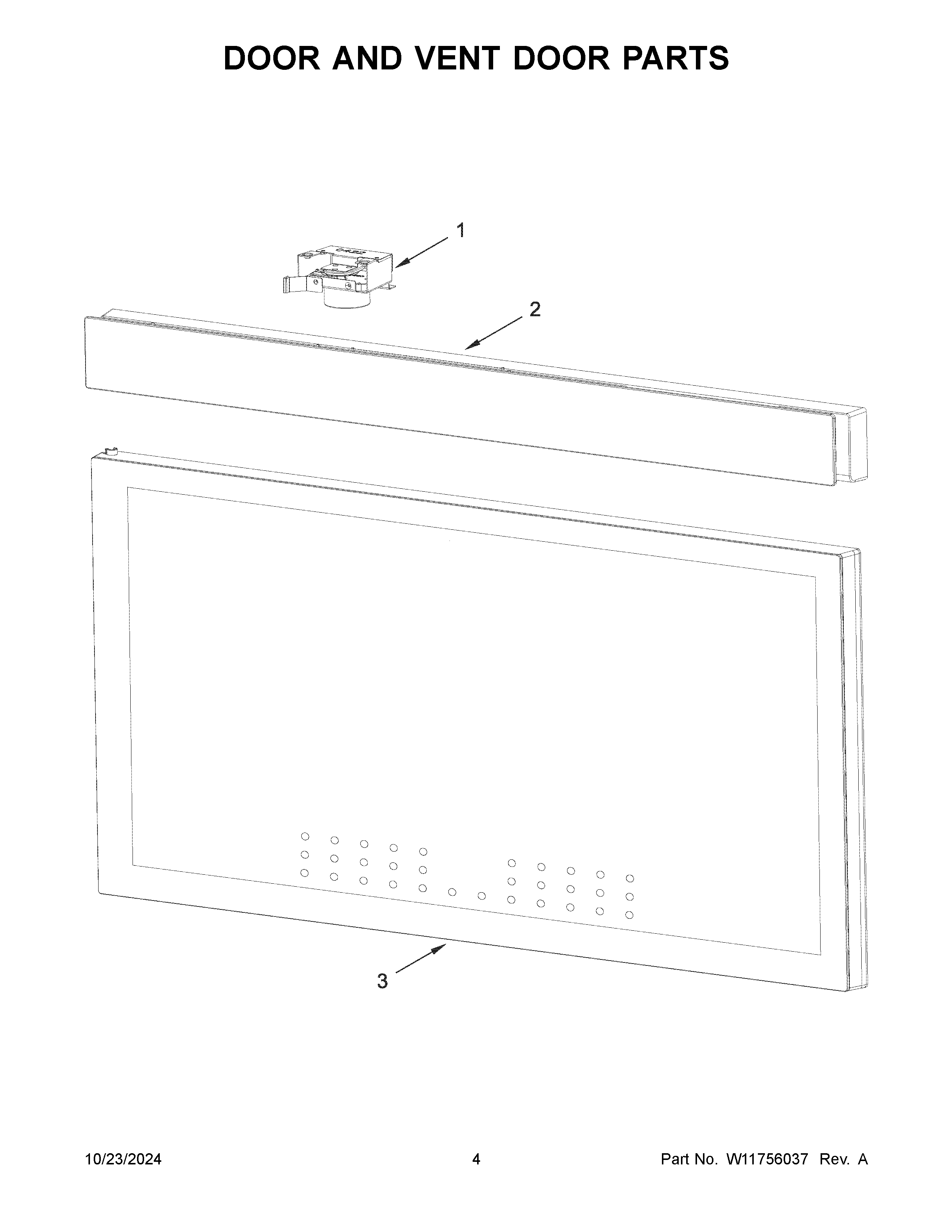 Door and vent door parts