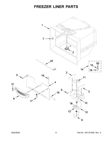 Freezer liner parts