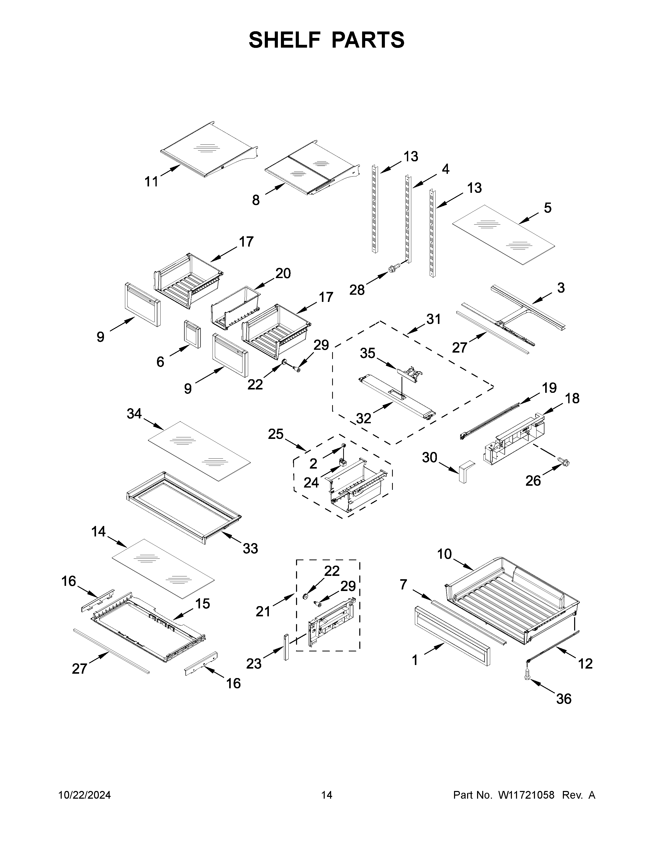Shelf parts