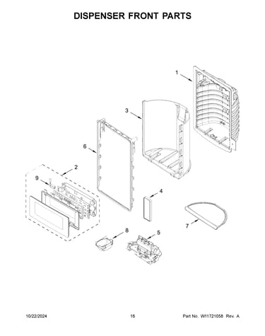 Dispenser front parts