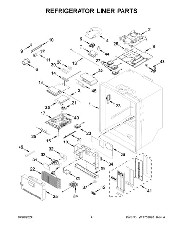 Refrigerator liner parts