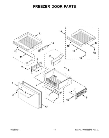 Freezer door parts