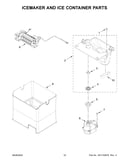 Icemaker and ice container parts