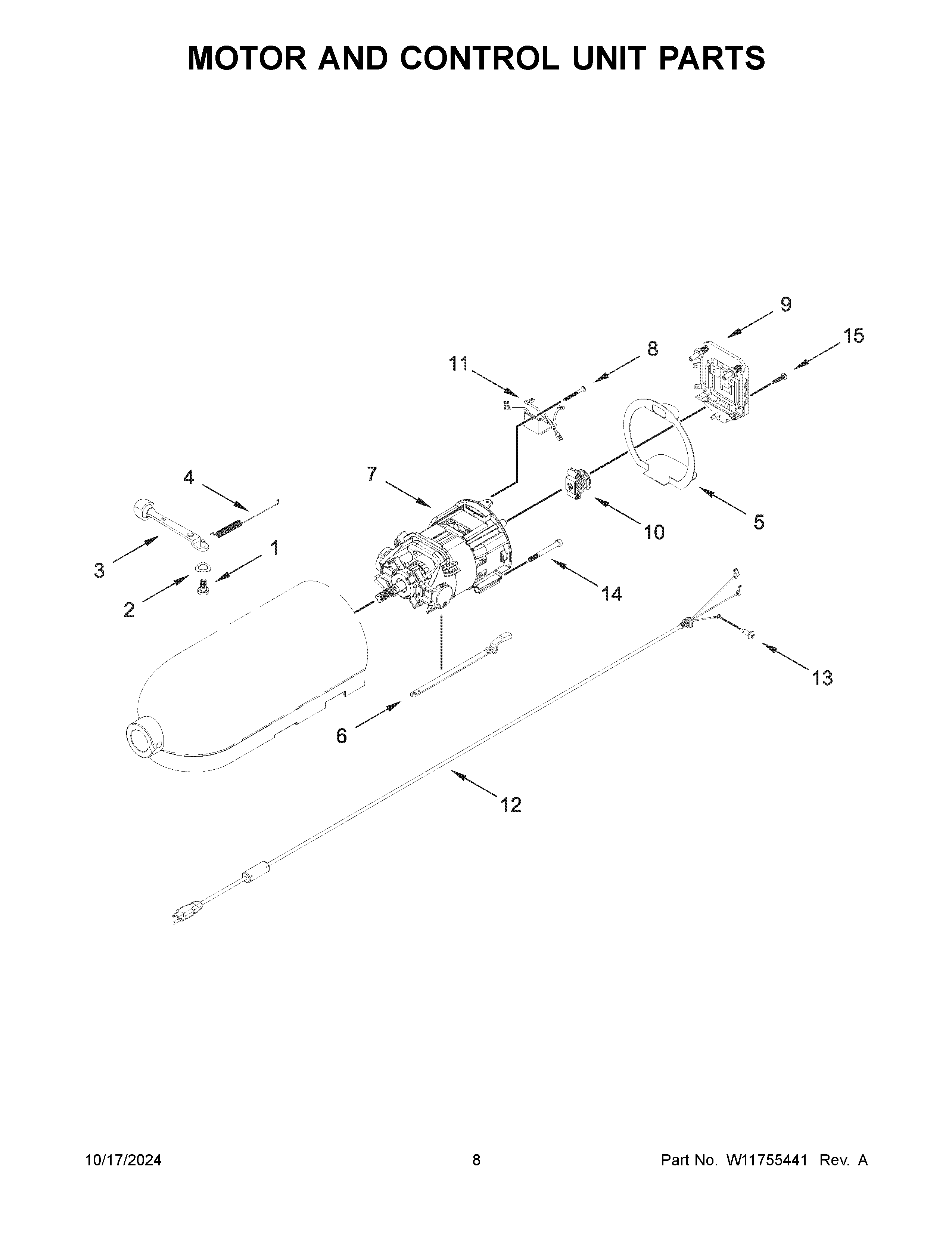 Motor and control unit parts