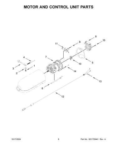 Motor and control unit parts