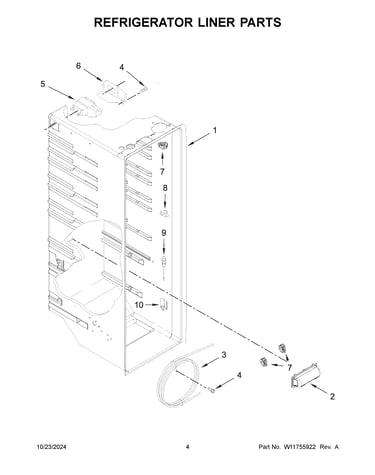 Refrigerator liner parts