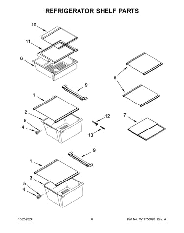 Refrigerator shelf parts
