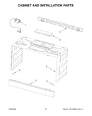 Cabinet and installation parts