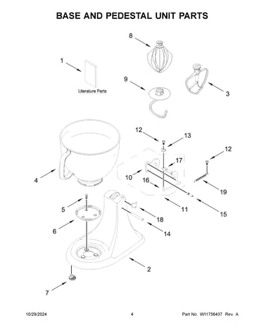 Base and pedestal unit parts