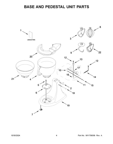 Base and pedestal unit parts