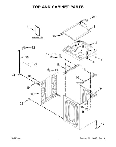 Top and cabinet parts