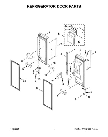 Refrigerator door parts