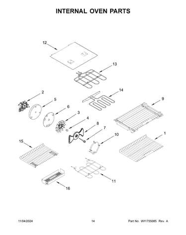 Internal oven parts