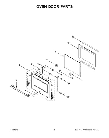 Oven door parts