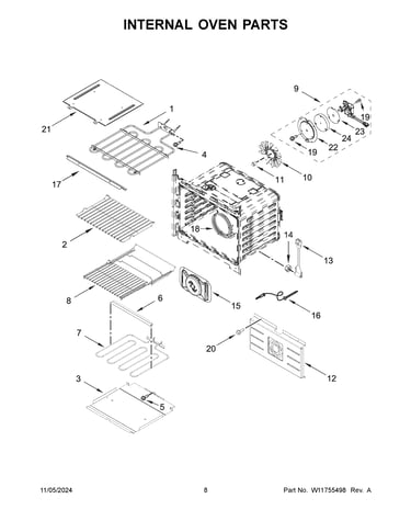 Internal oven parts