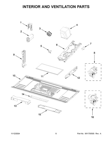 Interior and ventilation parts