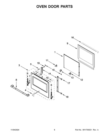 Oven door parts