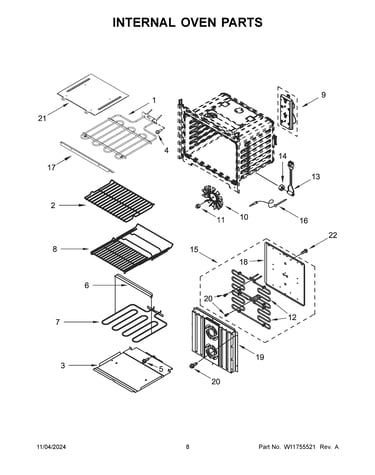 Internal oven parts