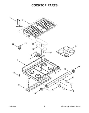 Cooktop parts