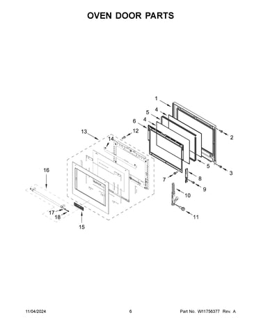 Oven door parts