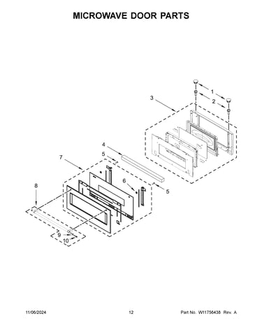 Microwave door parts