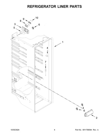 Refrigerator liner parts