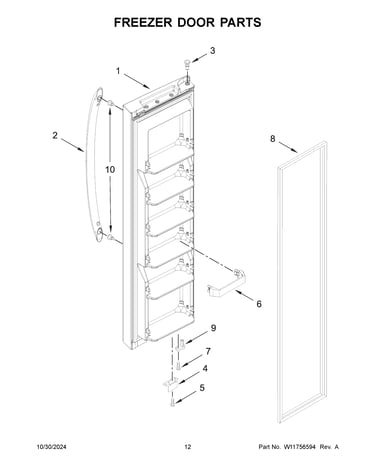 Freezer door parts