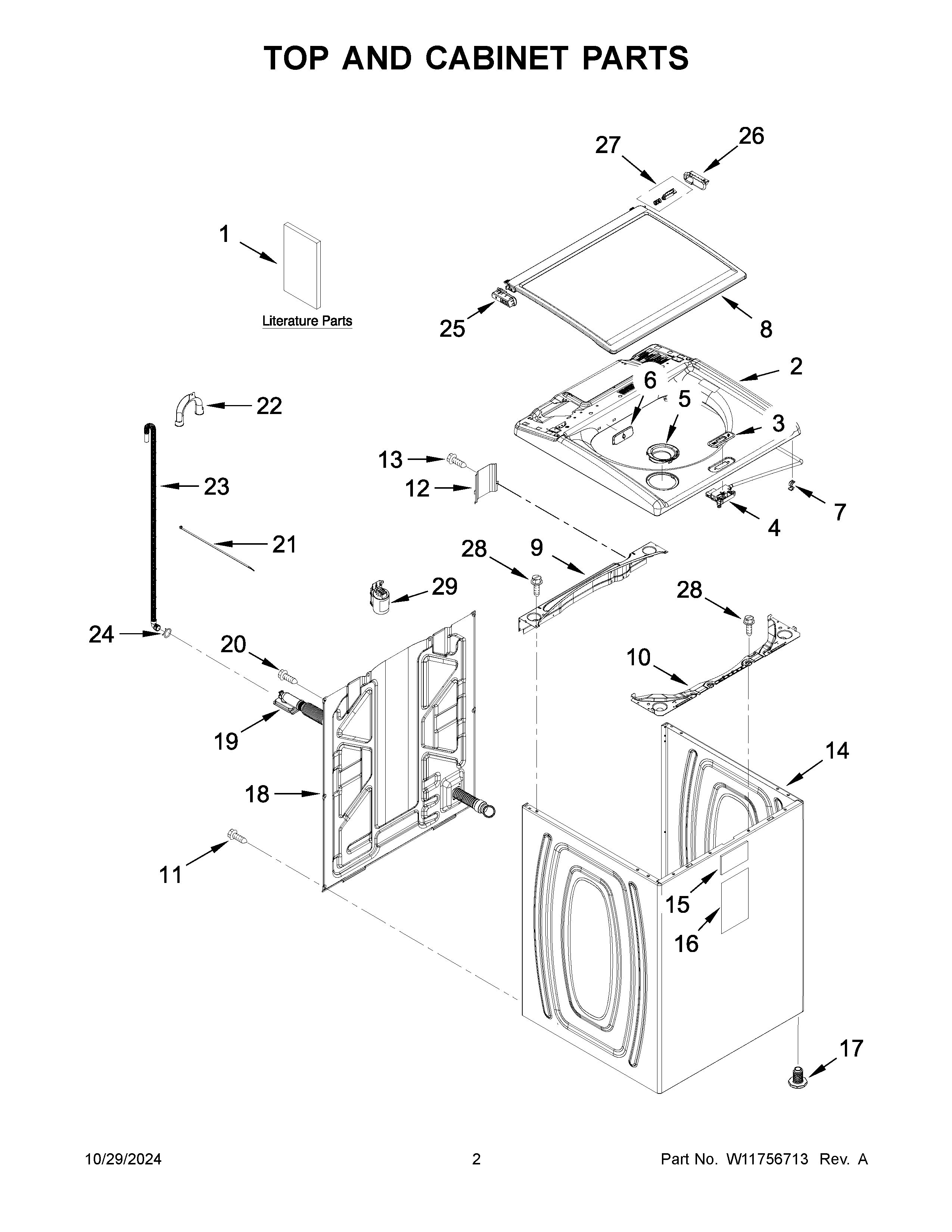 TOP AND CABINET PARTS