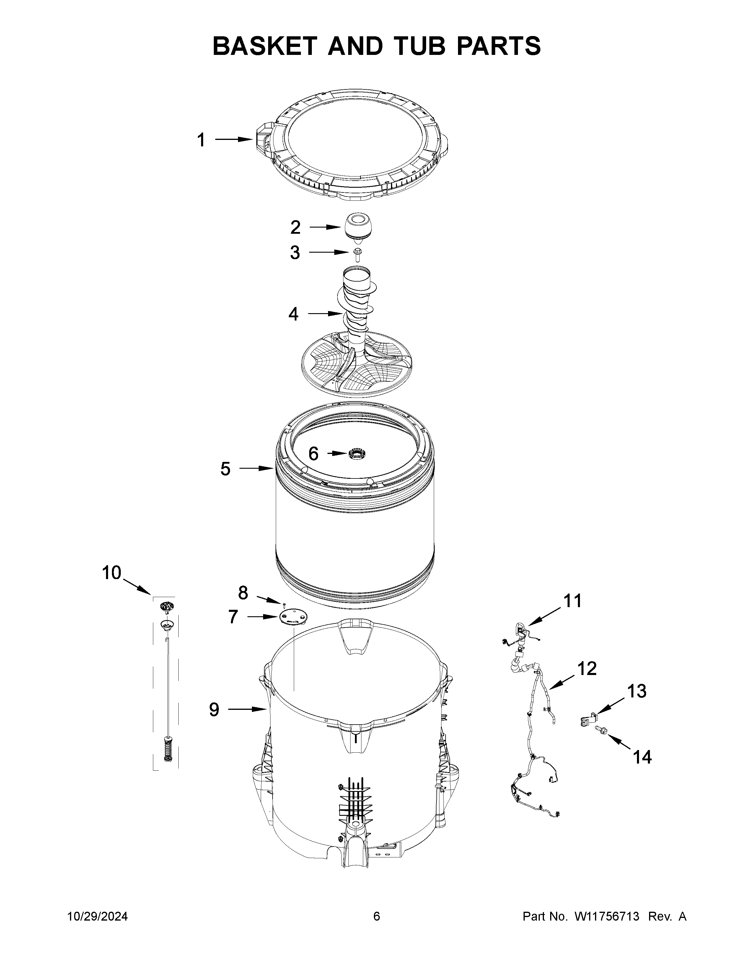 BASKET AND TUB PARTS