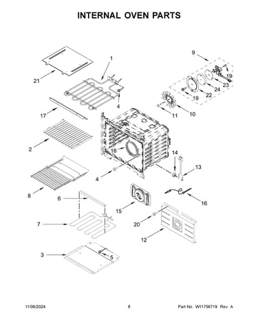 Internal oven parts