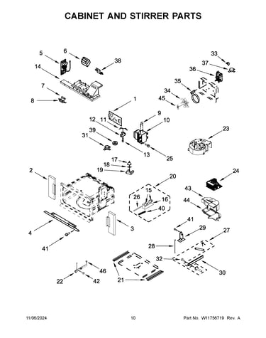 Cabinet and stirrer parts