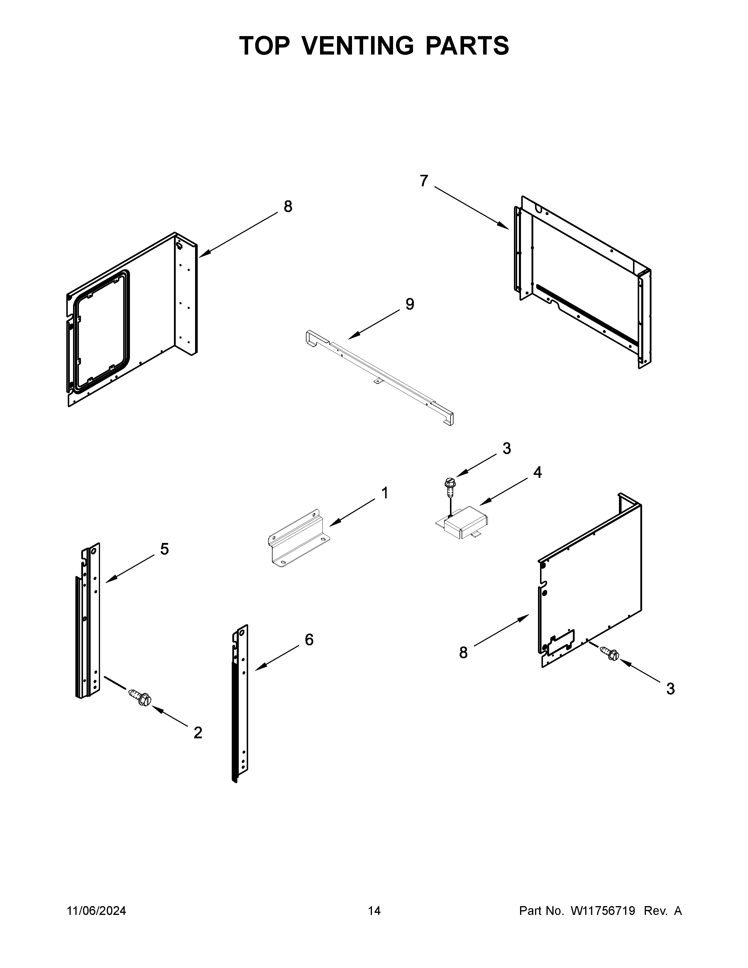 Top venting parts