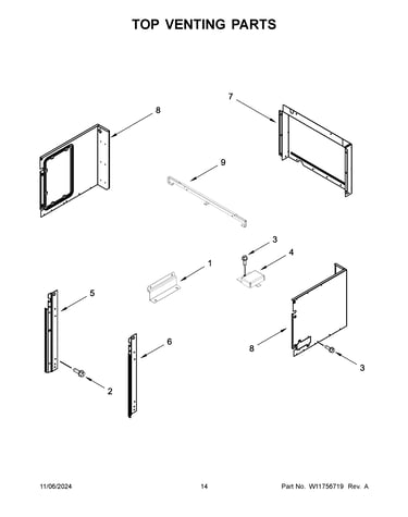 Top venting parts
