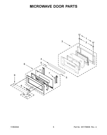 Microwave door parts