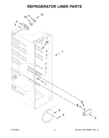 Refrigerator liner parts
