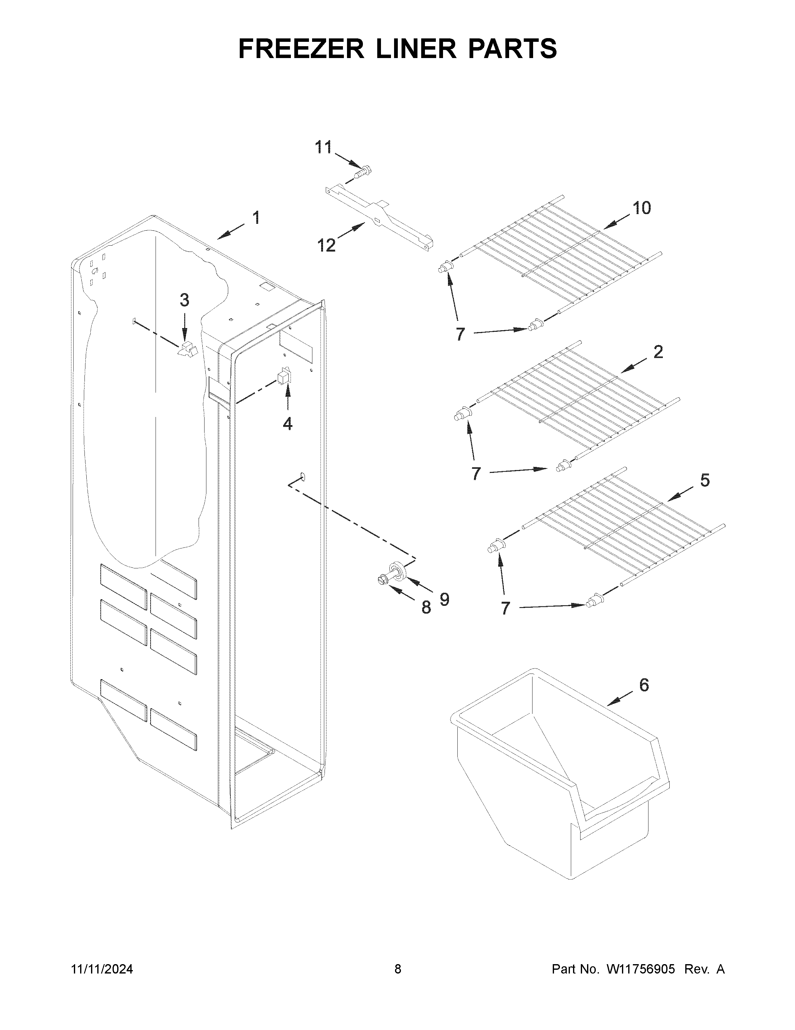 FREEZER LINER PARTS