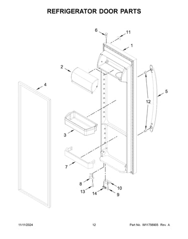 Refrigerator door parts