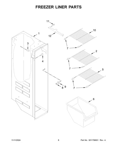 Freezer liner parts