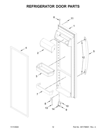 Refrigerator door parts