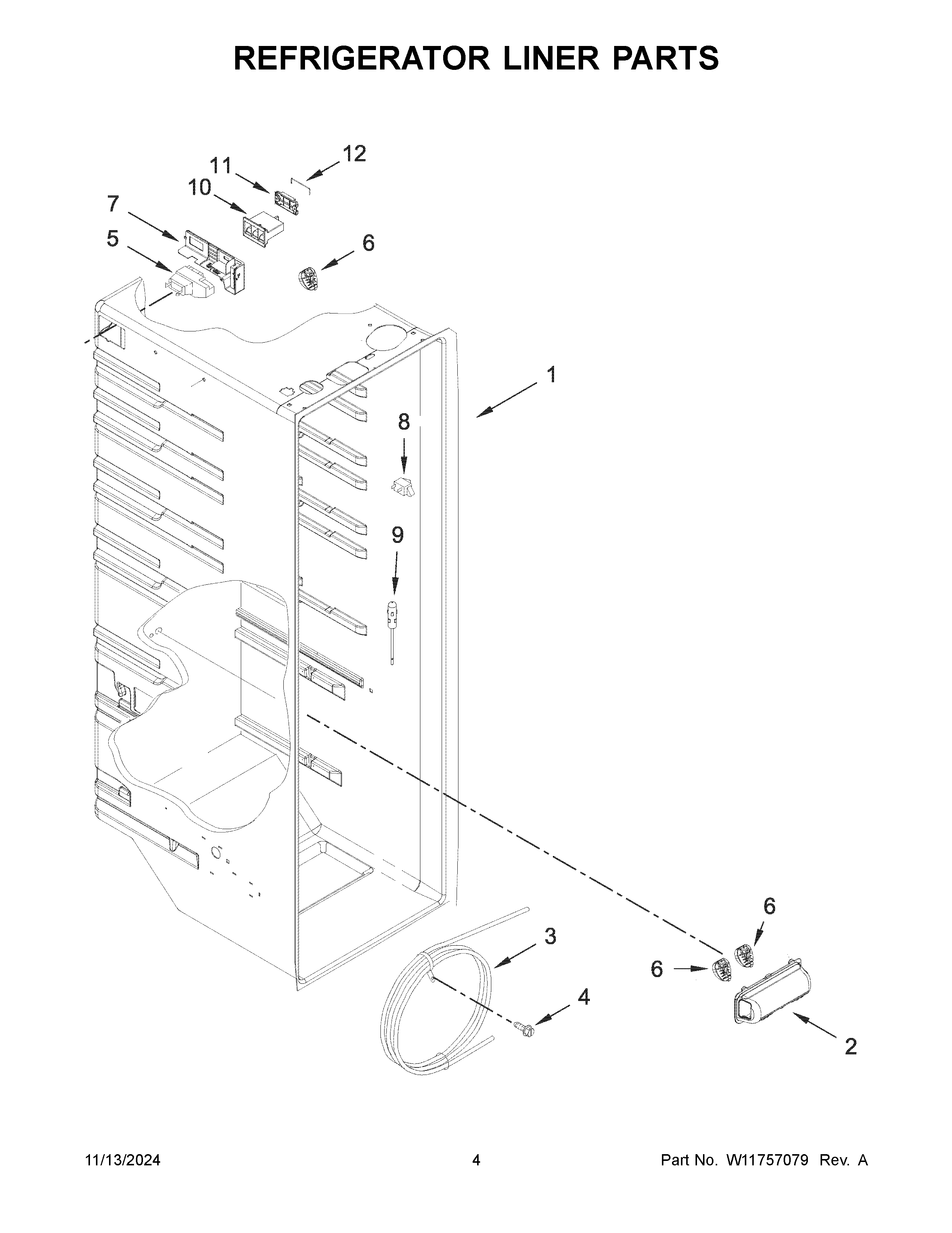 REFRIGERATOR LINER PARTS