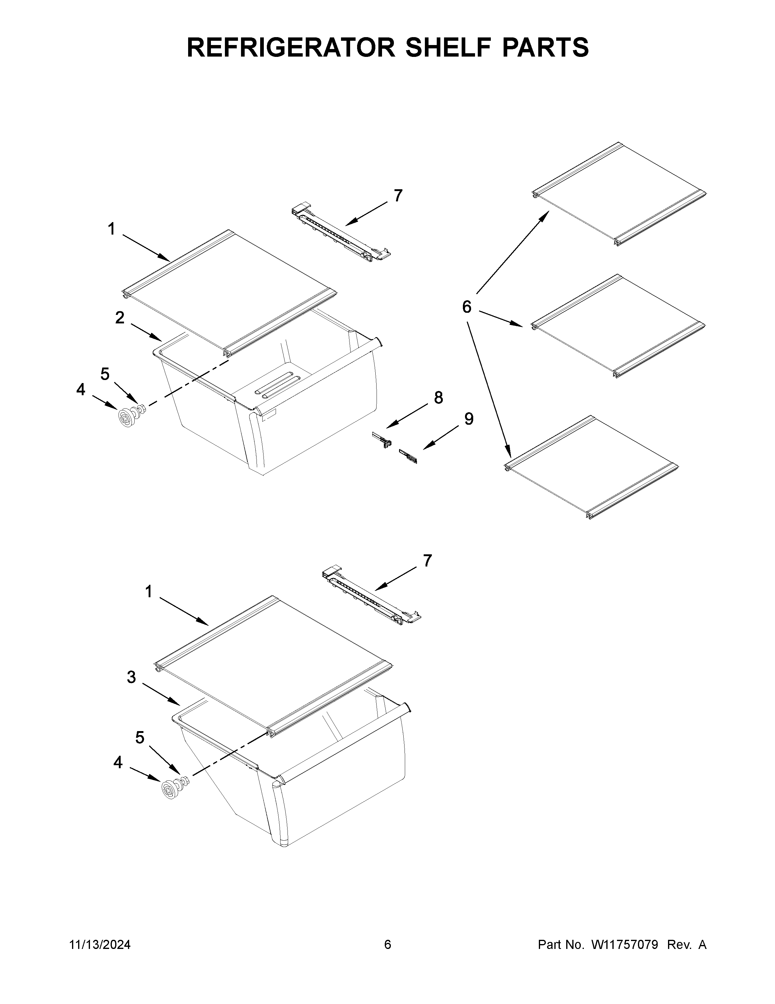 REFRIGERATOR SHELF PARTS